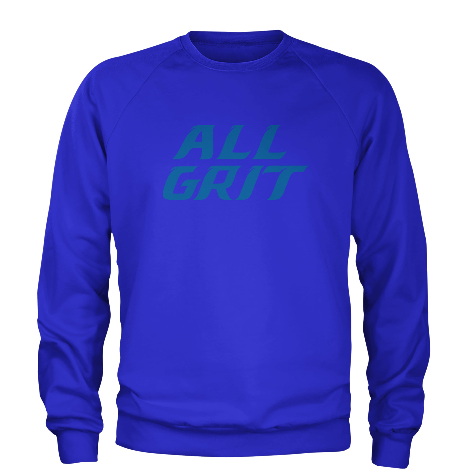 All Grit Detroit Football Adult Crewneck Sweatshirt Royal Blue