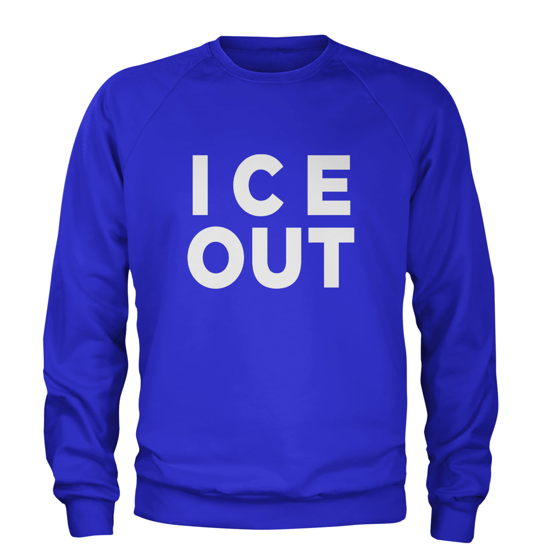 Ice Out Protest Adult Crewneck Sweatshirt Royal Blue