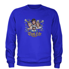 Golden Chain Thug Life Girls Adult Crewneck Sweatshirt Royal Blue