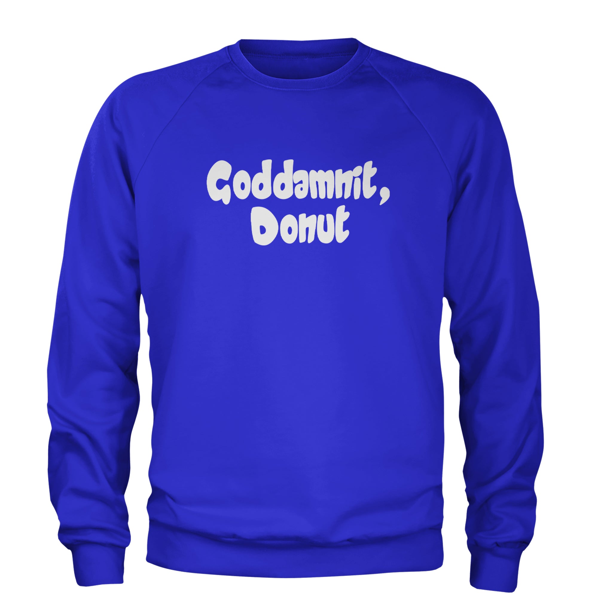 Godd-mnit, Donut Carl Adult Crewneck Sweatshirt Royal Blue