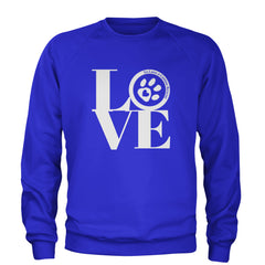TLC LOVE Dog Rescue Adult Crewneck Sweatshirt Royal Blue