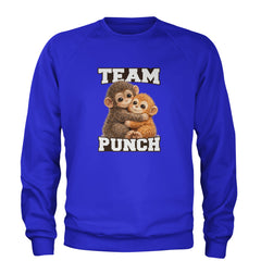Team Punch Panchi-kun Monkey Adult Crewneck Sweatshirt Royal Blue