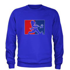 Batter Up Philly Baseball Phan Adult Crewneck Sweatshirt Royal Blue