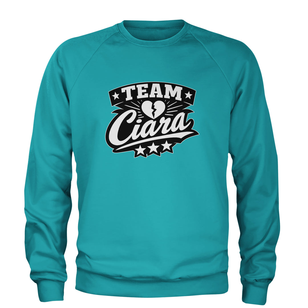 Team Ciara Scamanda Broken Heart Adult Crewneck Sweatshirt Teal