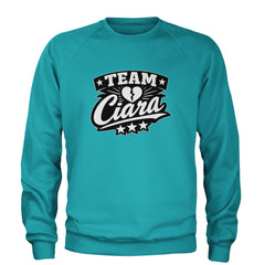 Team Ciara Scamanda Broken Heart Adult Crewneck Sweatshirt Teal
