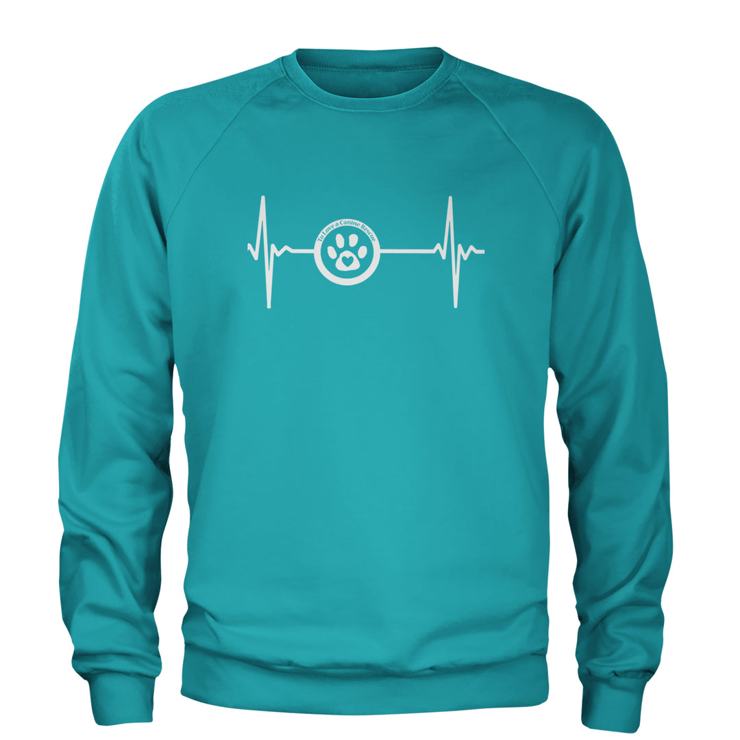 TLC Rescue Heartbeat Adult Crewneck Sweatshirt Teal
