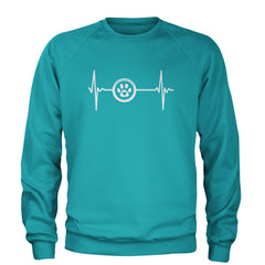 TLC Rescue Heartbeat Adult Crewneck Sweatshirt Teal