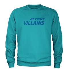 Detroit Villains Grit Football Adult Crewneck Sweatshirt Teal