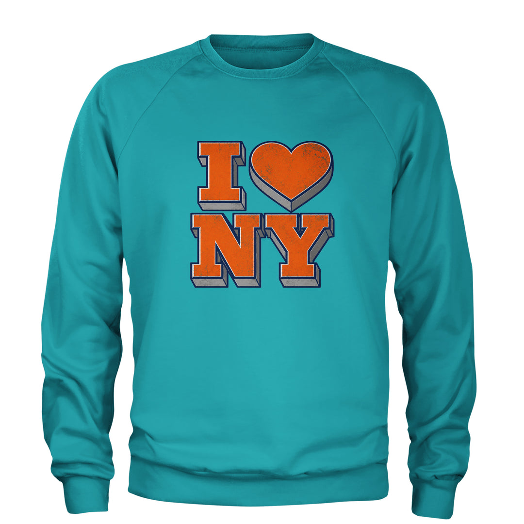 New York City Pride Heart Adult Crewneck Sweatshirt Teal
