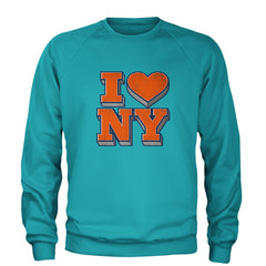 New York City Pride Heart Adult Crewneck Sweatshirt Teal