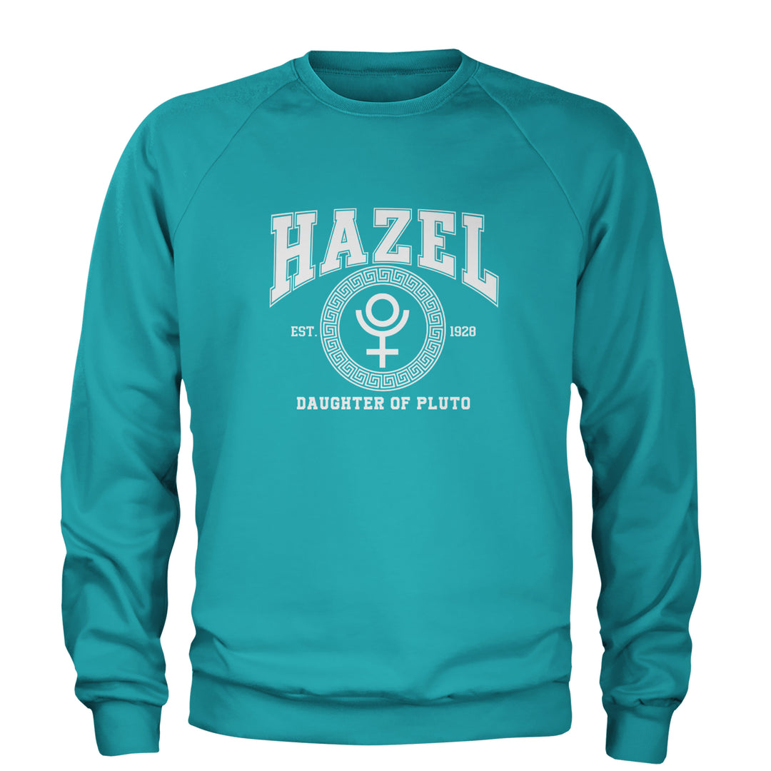 Hazel Daughter of Pluto Roman Gold Adult Crewneck Sweatshirt Teal