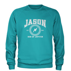 Jason Son of Jupiter Storm Bringer Adult Crewneck Sweatshirt Teal