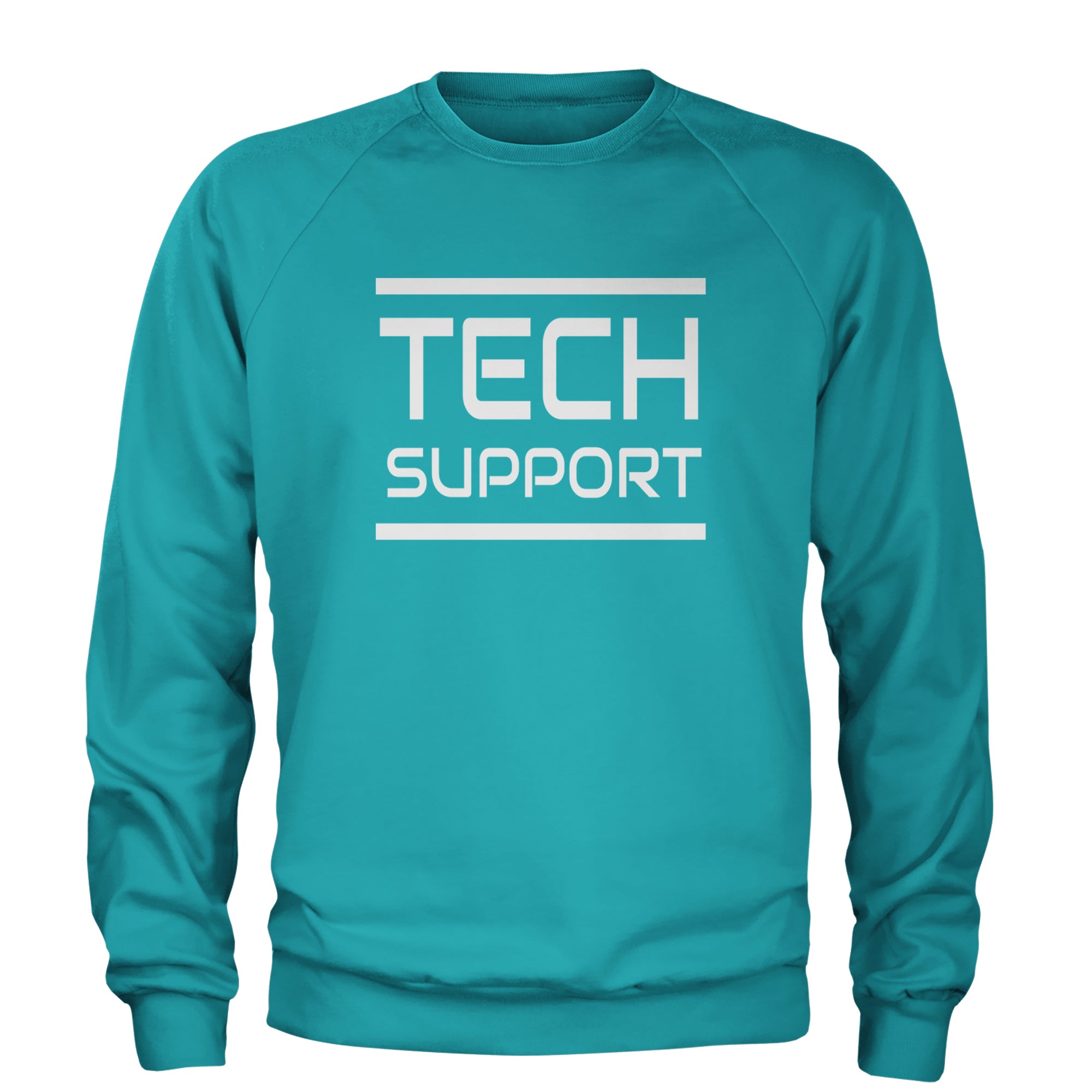 Tech Support Technologist IT Adult Crewneck Sweatshirt Teal