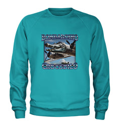 Bombardino Crocodilo Brainrot Adult Crewneck Sweatshirt Teal