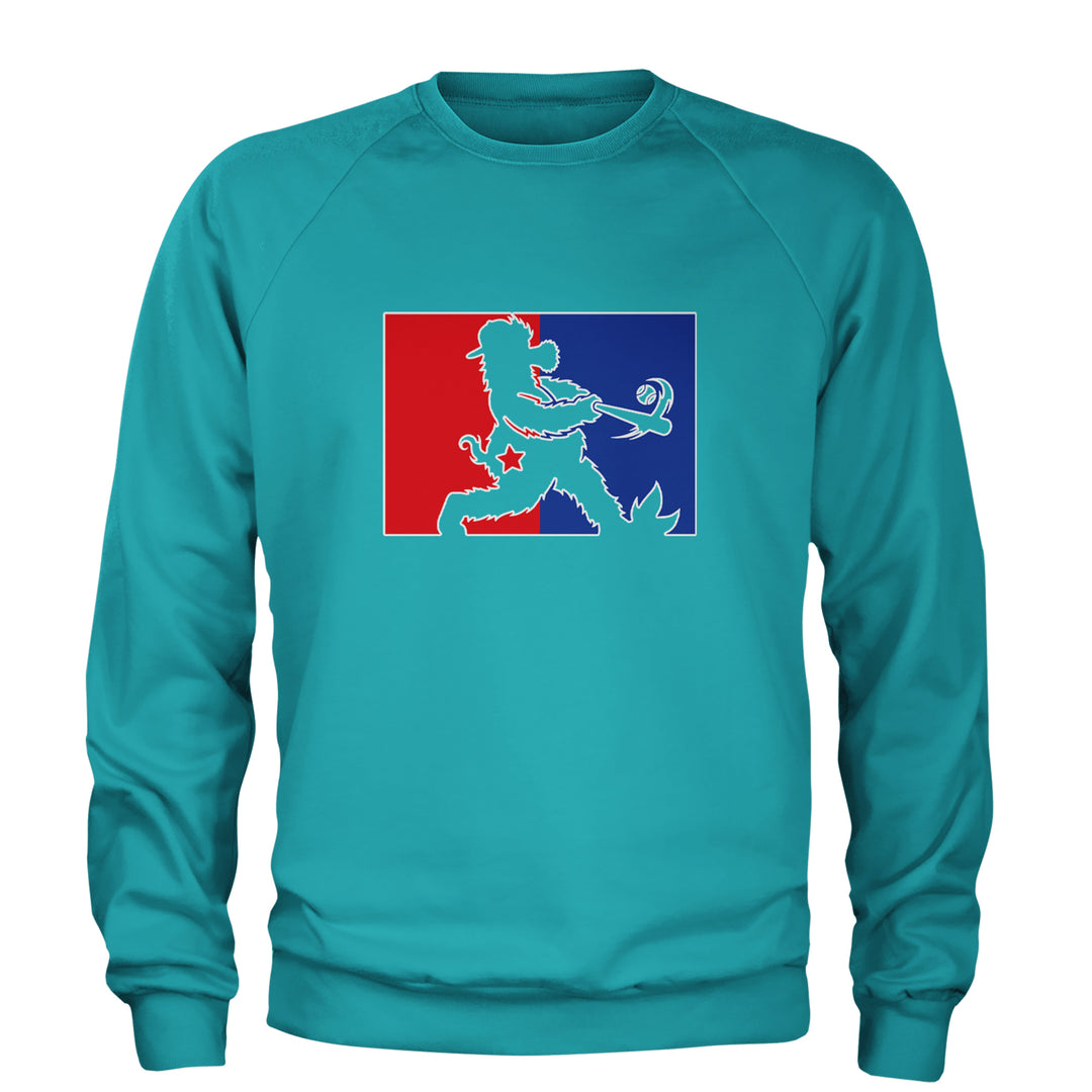 Batter Up Philly Baseball Phan Adult Crewneck Sweatshirt Teal