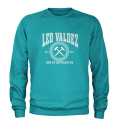 Leo Valdez Son of Hephaestus Forge Master Adult Crewneck Sweatshirt Teal