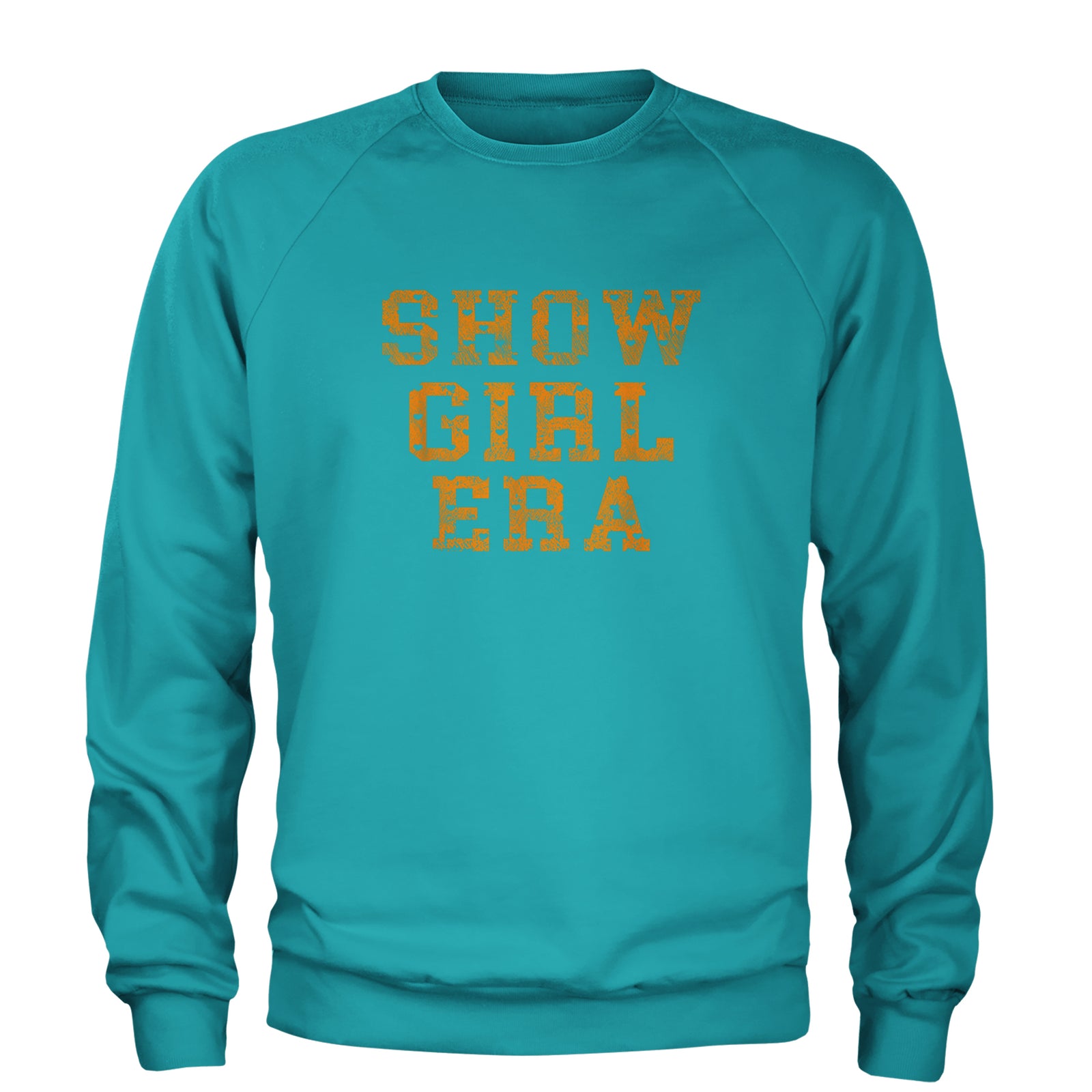 Vintage Showgirl Era Heart Adult Crewneck Sweatshirt Teal