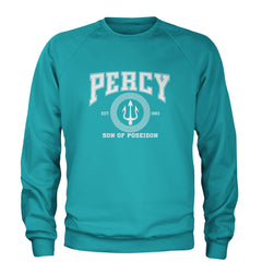 Percy Son Of Poseidon Sea God Adult Crewneck Sweatshirt Teal
