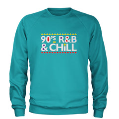 90s R&B and Chill Retro Throwback Adult Crewneck Sweatshirt Teal