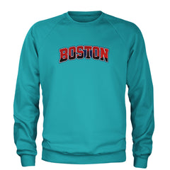 Boston City Pride Skyline Adult Crewneck Sweatshirt Teal