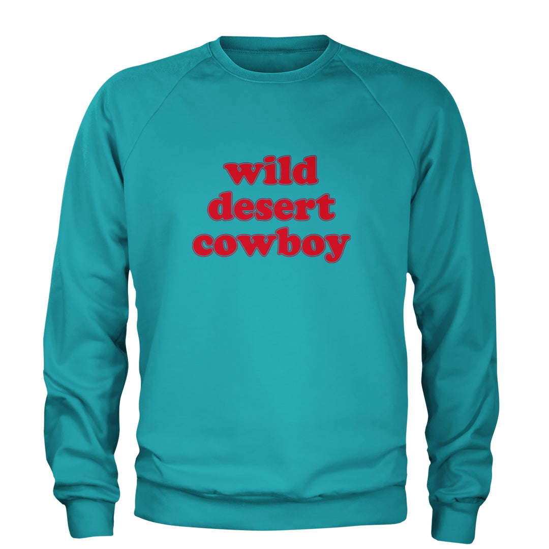 Wild Desert Cowboy Country Adult Crewneck Sweatshirt Teal