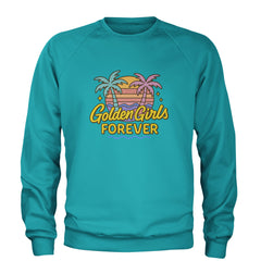 Golden Girls Forever Retro Sunset Adult Crewneck Sweatshirt Teal