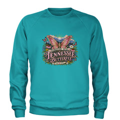 Forever Our Tennessee Butterfly Dolly Adult Crewneck Sweatshirt Teal