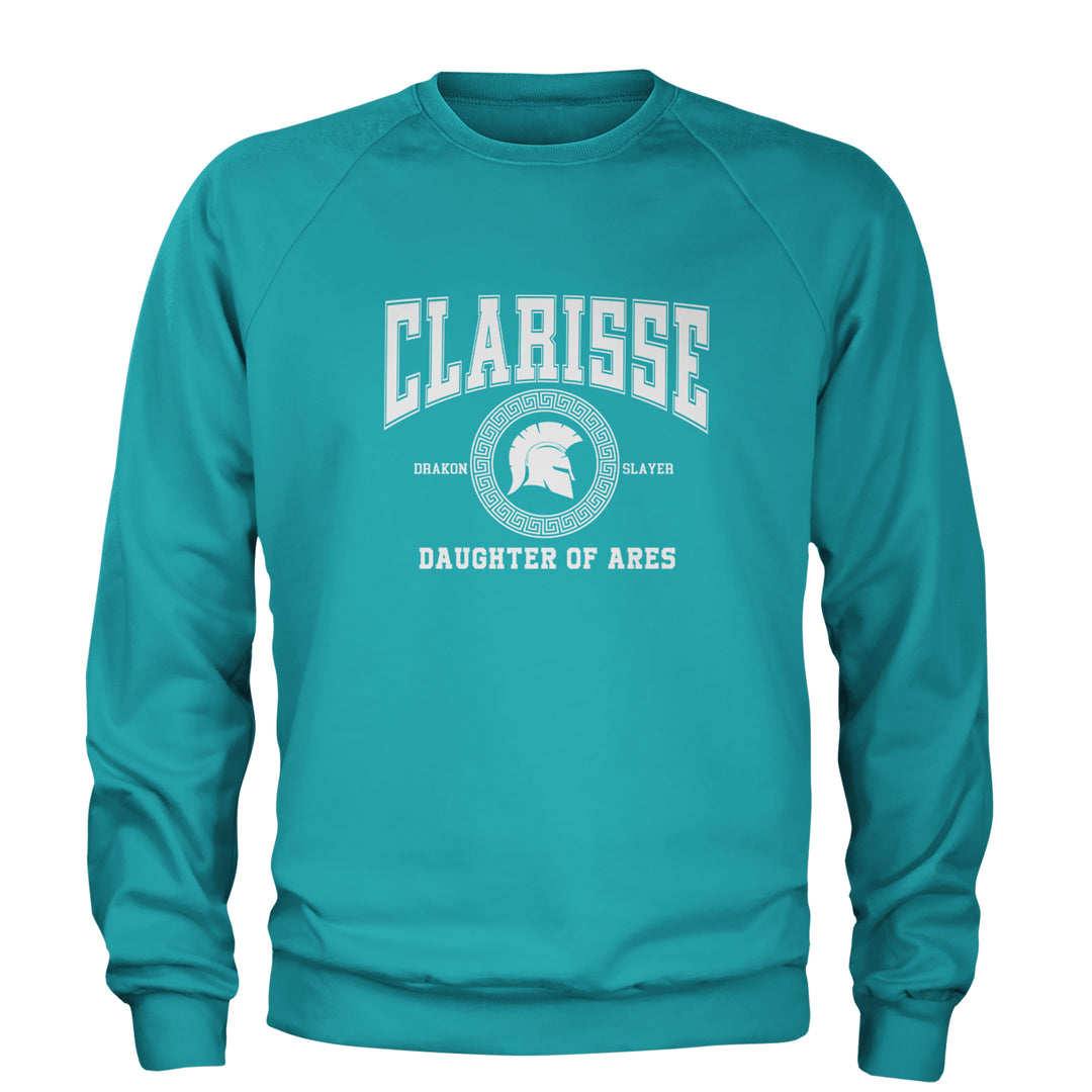 Clarisse Daughter of Ares Battle Ready Adult Crewneck Sweatshirt Teal