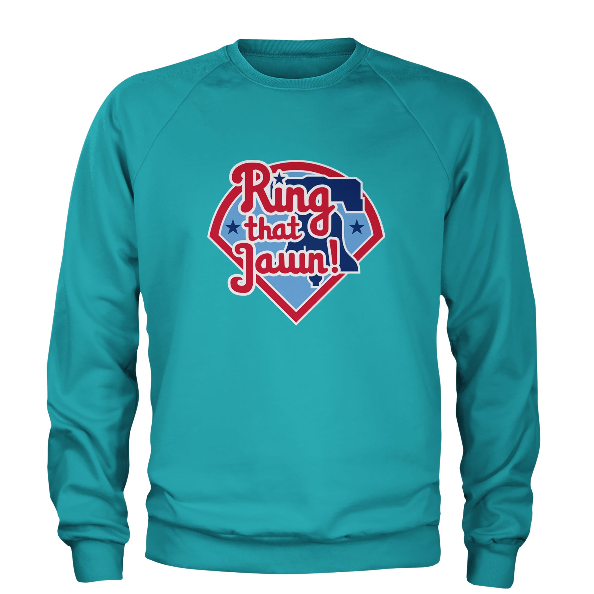 Ring That Jawn Philly Baseball Adult Crewneck Sweatshirt Teal