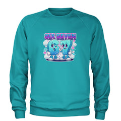 67 Six Seven Meme Kawaii Cloud Adult Crewneck Sweatshirt Teal