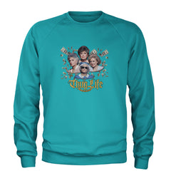 Golden Chain Thug Life Girls Adult Crewneck Sweatshirt Teal