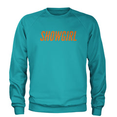 Showgirl Orange Glitter Adult Crewneck Sweatshirt Teal