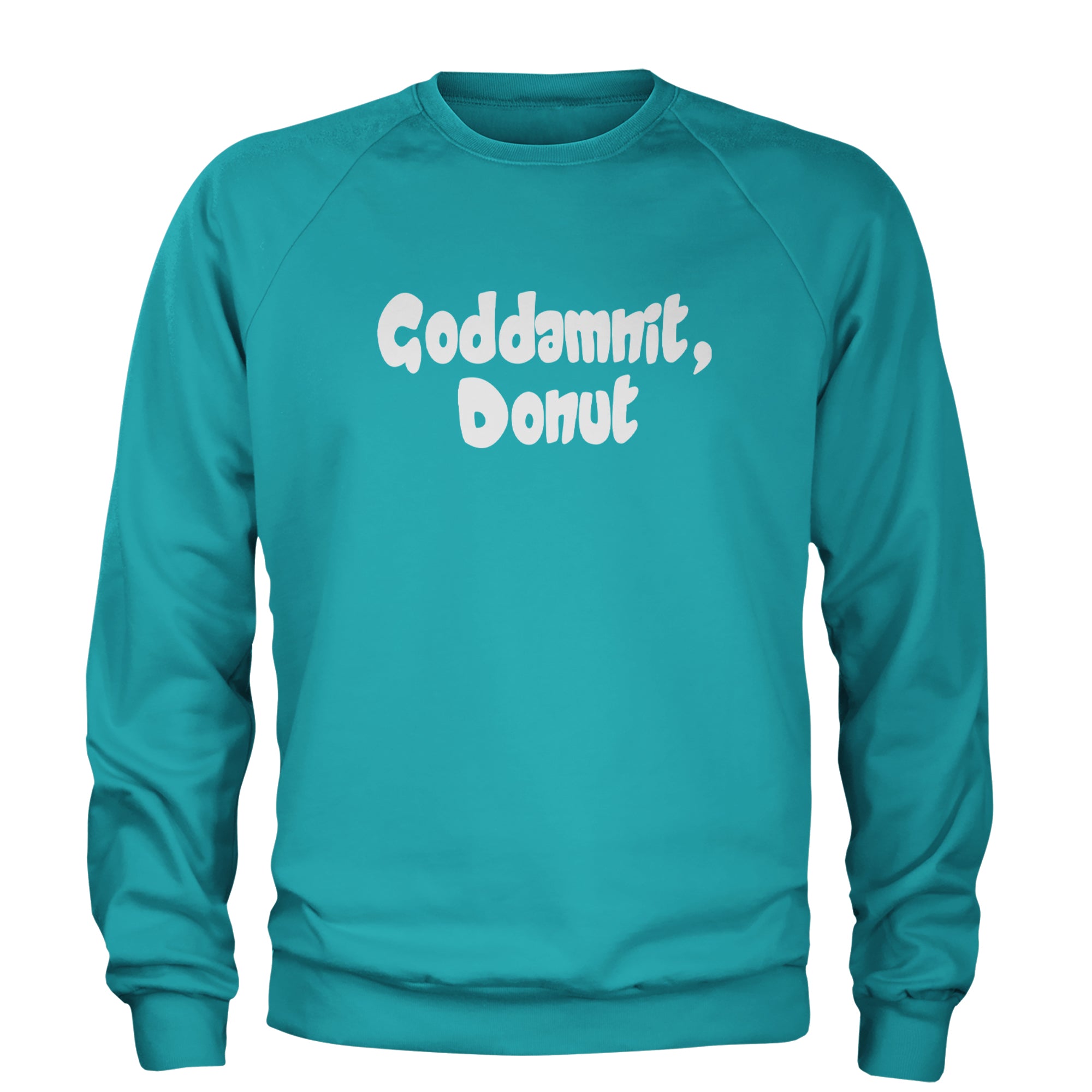 Godd-mnit, Donut Carl Adult Crewneck Sweatshirt Teal