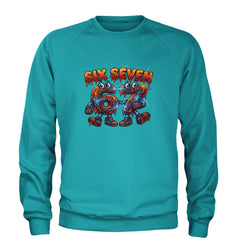 67 Lava Lightning Six Seven Meme Adult Crewneck Sweatshirt Teal