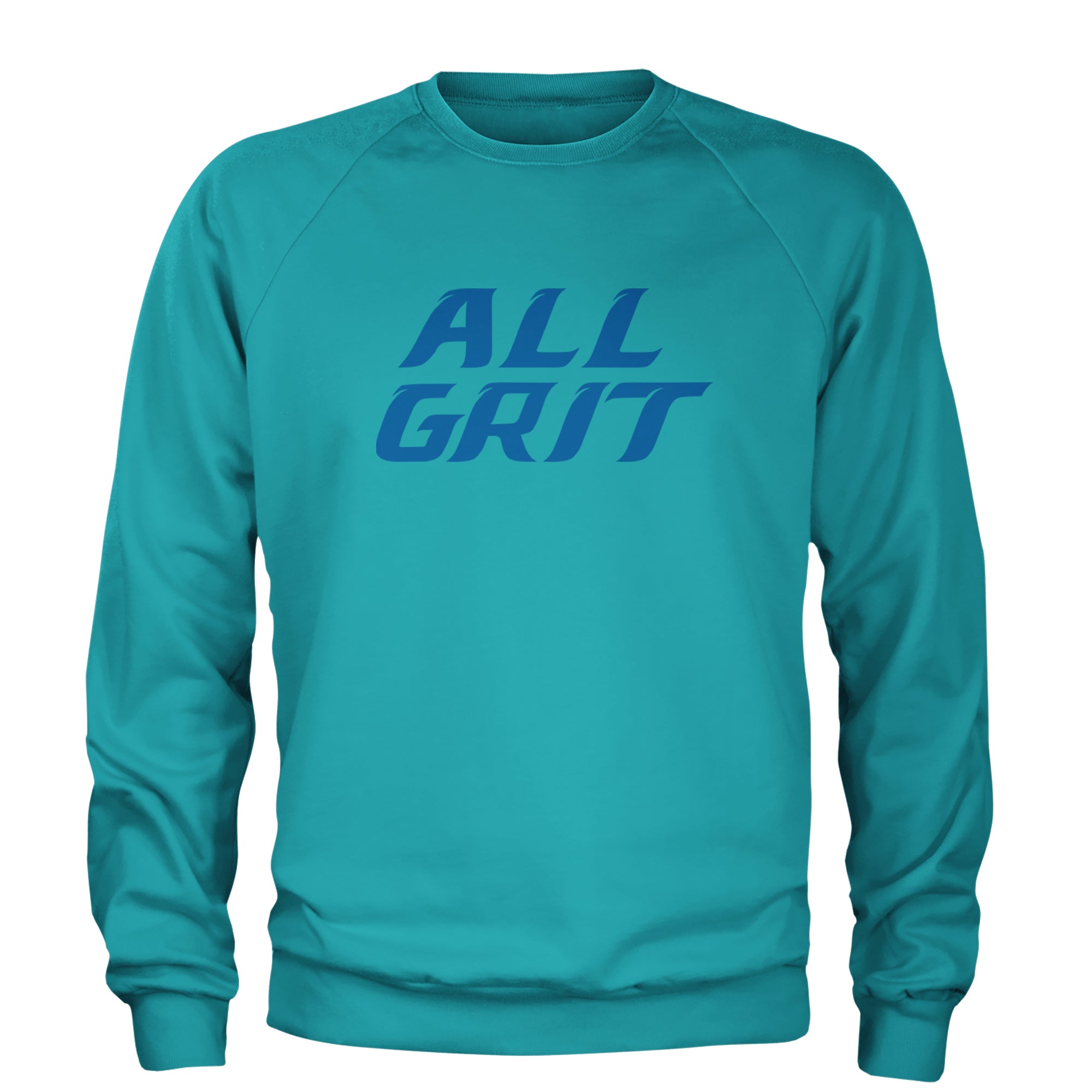 All Grit Detroit Football Adult Crewneck Sweatshirt Teal