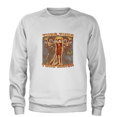Tung Tung Tung Sahur Enforcer Adult Crewneck Sweatshirt White