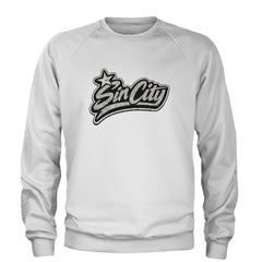 Sin City Vegas Retro Vintage Adult Crewneck Sweatshirt White