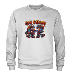 67 Lava Lightning Six Seven Meme Adult Crewneck Sweatshirt White