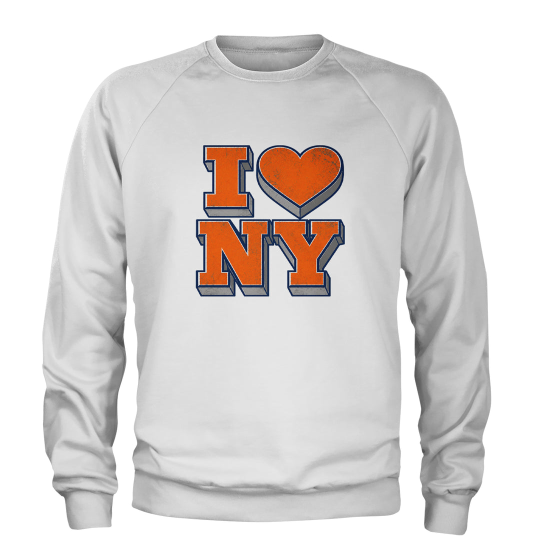 New York City Pride Heart Adult Crewneck Sweatshirt White