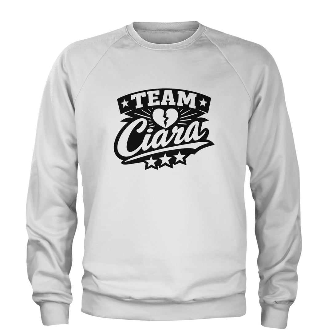 Team Ciara Scamanda Broken Heart Adult Crewneck Sweatshirt White