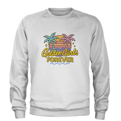 Golden Girls Forever Retro Sunset Adult Crewneck Sweatshirt White