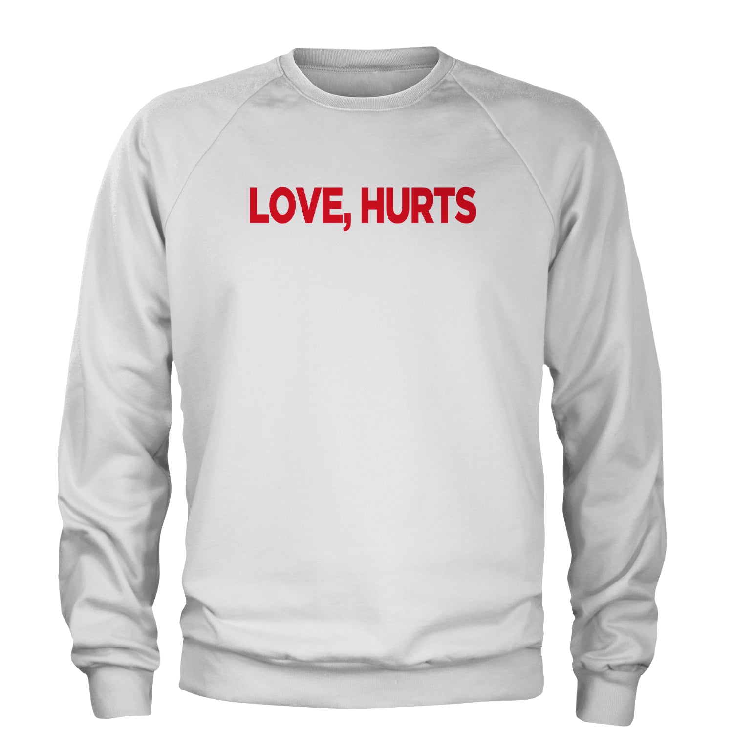 Love Hurts Adult Crewneck Sweatshirt White