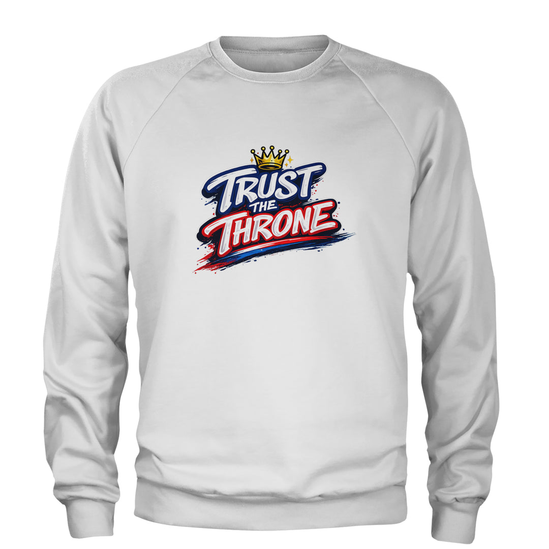 Trust The Throne Crown Philly Hoops Adult Crewneck Sweatshirt White