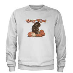 Punch Stay Kind Macaque Adult Crewneck Sweatshirt White