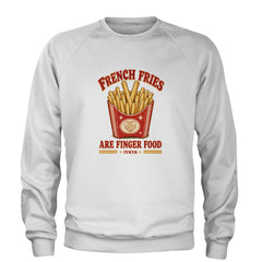 French Fries Are Finger Food IYKYK Adult Crewneck Sweatshirt White