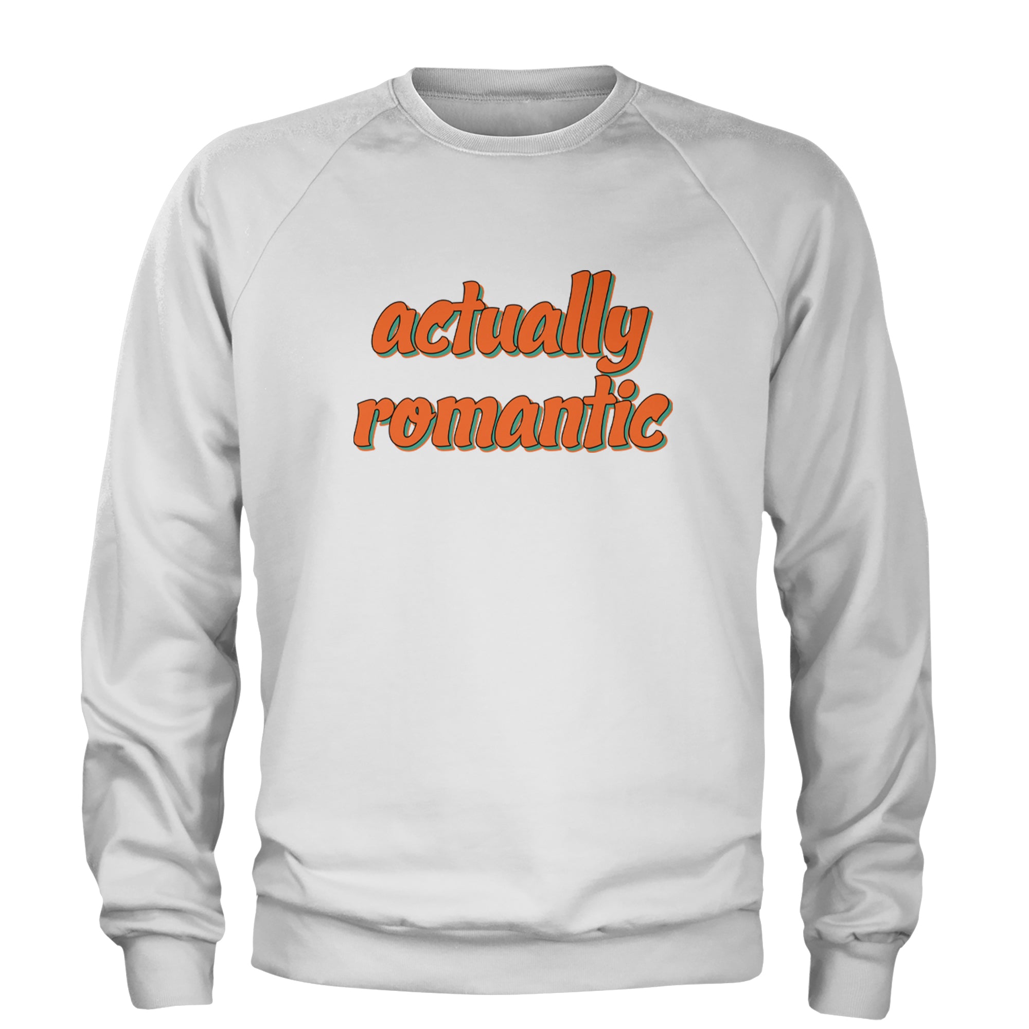 Actually Romantic Adult Crewneck Sweatshirt White