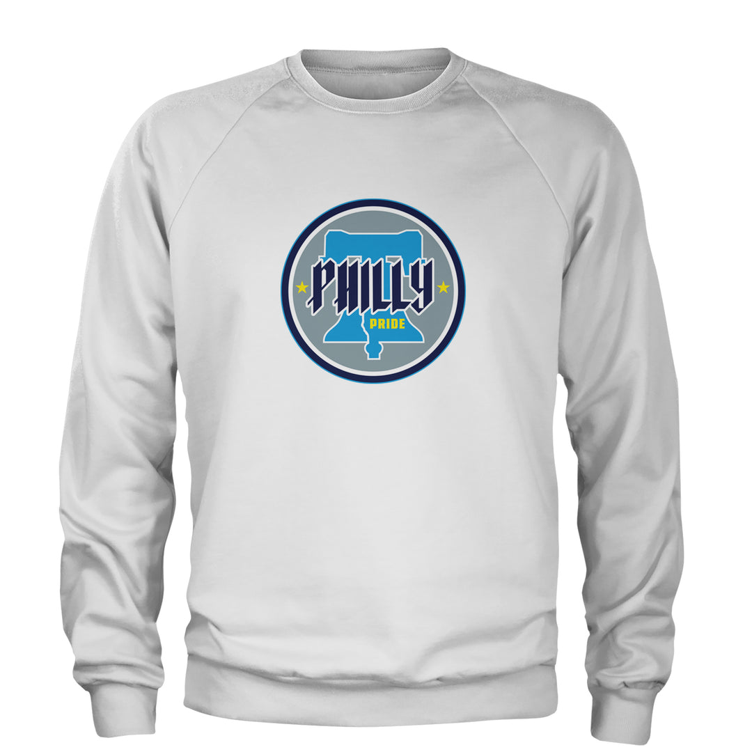 Philly Pride Liberty Bell Adult Crewneck Sweatshirt White