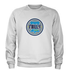 Philly Pride Liberty Bell Adult Crewneck Sweatshirt White