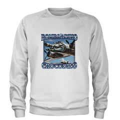 Bombardino Crocodilo Brainrot Adult Crewneck Sweatshirt White