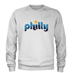 Skyline Philly Philadelphia Adult Crewneck Sweatshirt White